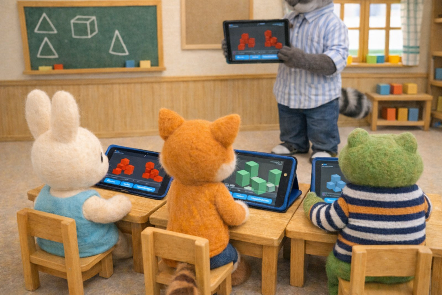 Waschbär erklärt Projektionen und Ansichten von 3D-Körpern
