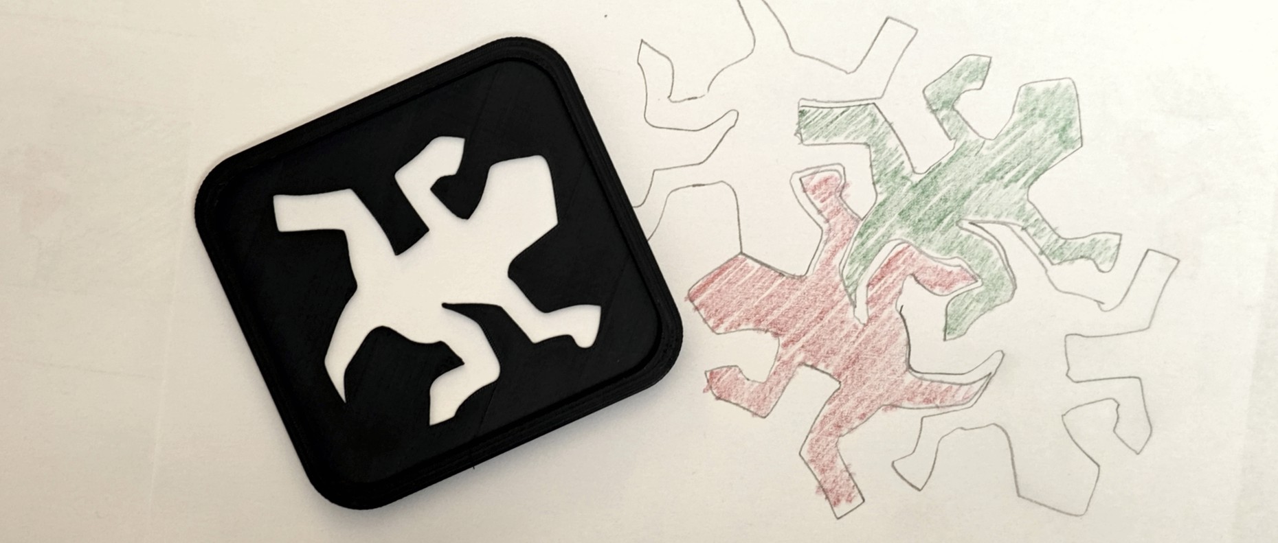 Escher-Echse Schablone zum Übertragen